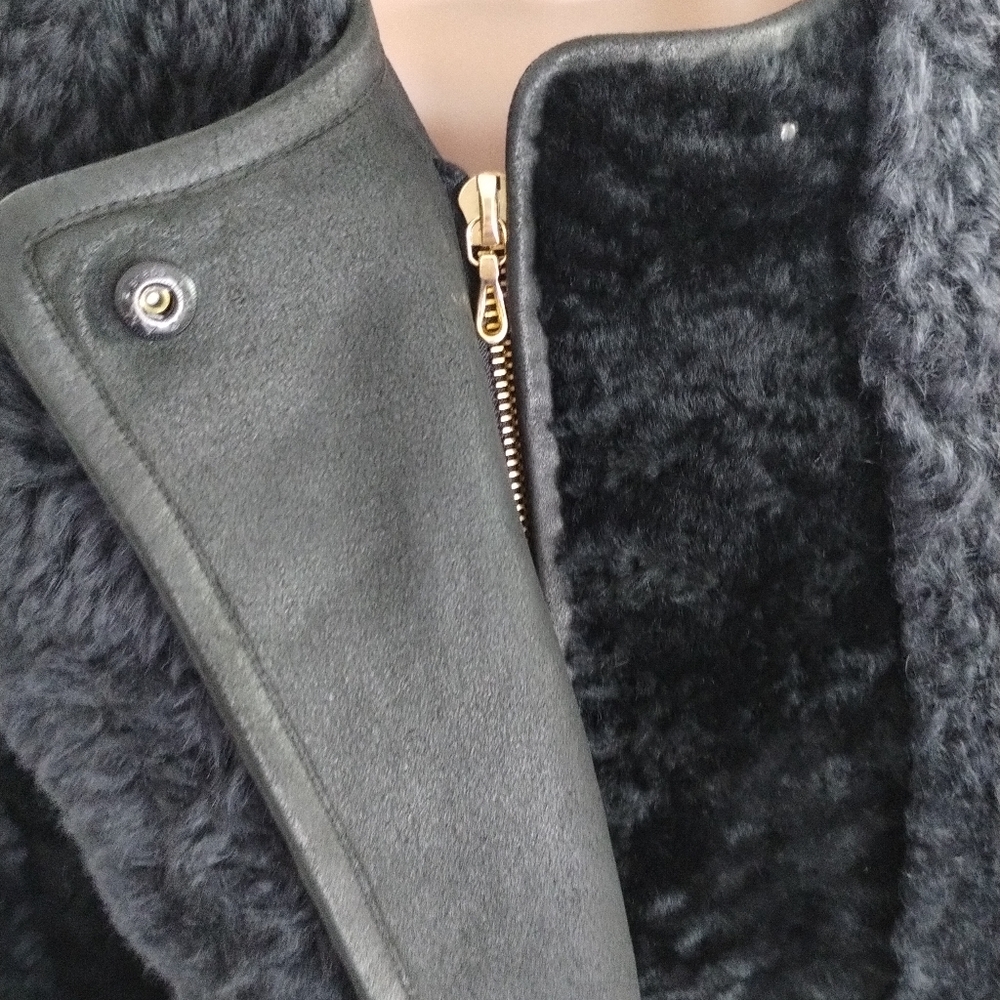 Lanvin Shearlings Black Teddy Jacket Cozy Mid-Length Design 40 - Picture 6 of 12